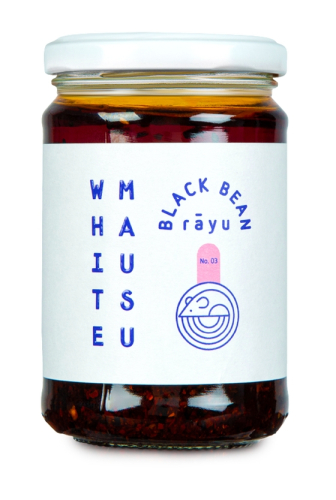 Black Bean Rãyu, chrupiący olej chili z czarną fasolą i miso, 240 g - White Mausu