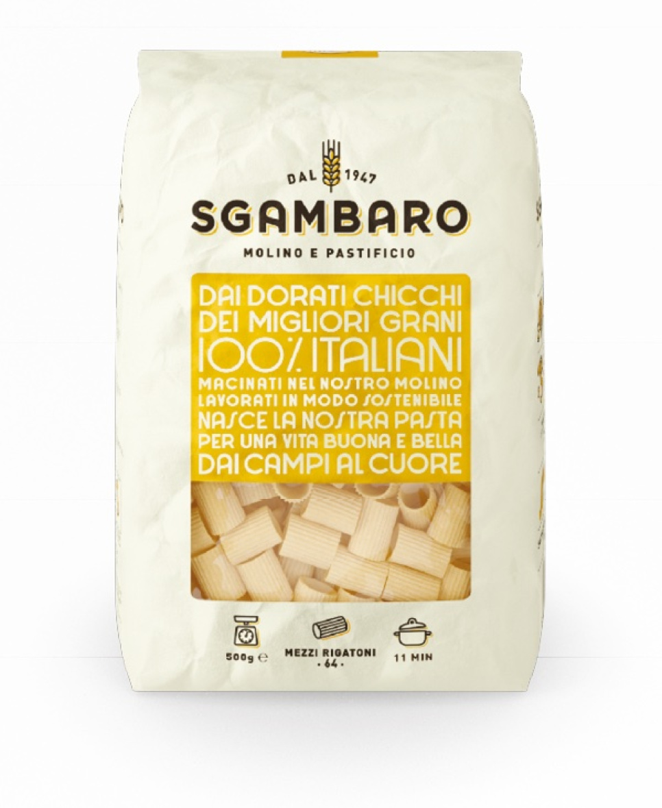 Mezzi rigatoni Linea Gialla Marco Aurelio, 500g - Sgambaro w grupie Gotowanie / Kolonialne w The Kitchen Lab (2022-28320)